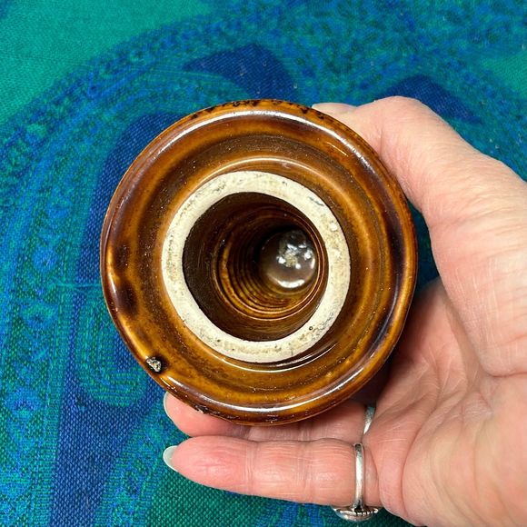 Vintage Ceramic Insulator Cocoa Light Brown - Picture 3 of 3